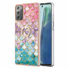 For Samsung Galaxy Note20 Electroplating IMD TPU Phone Case with Ring(Colorful Scales) - 1