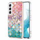 For Samsung Galaxy S22 5G Electroplating IMD TPU Phone Case with Ring(Colorful Scales) - 1