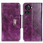 For OnePlus Ace / 10R Crazy Horse Texture Magnetic Flip Leather Phone Case(Purple) - 1