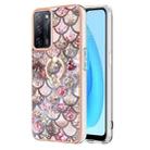 For OPPO A53s 5G / A55 5G Electroplating IMD TPU Phone Case with Ring(Pink Scales) - 1