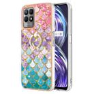 For OPPO Realme 8i Electroplating IMD TPU Phone Case with Ring(Colorful Scales) - 1