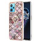 For OPPO Realme 9 Pro+ 5G Electroplating IMD TPU Phone Case with Ring(Pink Scales) - 1