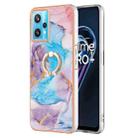 For OPPO Realme 9 Pro+ 5G Electroplating IMD TPU Phone Case with Ring(Blue Marble) - 1