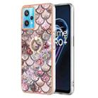 For OPPO Realme 9 Pro 5G Electroplating IMD TPU Phone Case with Ring(Pink Scales) - 1
