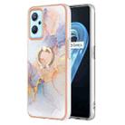 For OPPO Realme 9i / A36 / A96 4G Electroplating IMD TPU Phone Case with Ring(White Marble) - 1