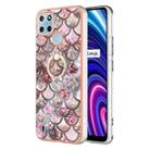 For OPPO Realme C21Y / C25Y Electroplating IMD TPU Phone Case with Ring(Pink Scales) - 1