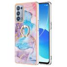 For OPPO Reno6 Pro+ 5G / Reno6 Pro Electroplating IMD TPU Phone Case with Ring(Blue Marble) - 1