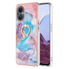 For OnePlus N20 5G Electroplating IMD TPU Phone Case with Ring(Blue Marble) - 1