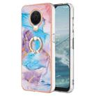 For Nokia G20 / G10 Electroplating IMD TPU Phone Case with Ring(Blue Marble) - 1