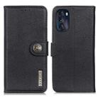 For Motorola Moto G 5G 2022 KHAZNEH Cowhide Texture Leather Phone Case(Black) - 1