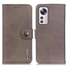 For Xiaomi 12 Lite KHAZNEH Cowhide Texture Leather Phone Case(Khaki) - 1