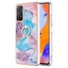 For Xiaomi Redmi Note 11 Pro 5G / 4G Global Electroplating IMD TPU Phone Case with Ring(Blue Marble) - 1