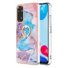 For Xiaomi Redmi Note 11S / Note 11 Global Electroplating IMD TPU Phone Case with Ring(Blue Marble) - 1