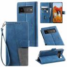 For Google Pixel 7 5G Splicing Leather Phone Case(Blue) - 1