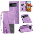 For Google Pixel 7 5G Splicing Leather Phone Case(Purple) - 1