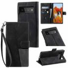 For Google Pixel 7 Pro 5G Splicing Leather Phone Case(Black) - 1