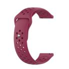 For Huami Amazfit Youth Edition Silicone Breathable Watch Band(Red Wine) - 1