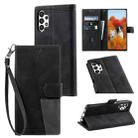 For Samsung Galaxy A32 4G Splicing Leather Phone Case(Black) - 1