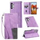 For Samsung Galaxy A32 4G Splicing Leather Phone Case(Purple) - 1