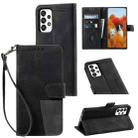 For Samsung Galaxy A52 5G / 4G Splicing Leather Phone Case(Black) - 1