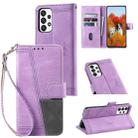 For Samsung Galaxy A52 5G / 4G Splicing Leather Phone Case(Purple) - 1