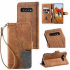 For Samsung Galaxy S10 Splicing Leather Phone Case(Brown) - 1