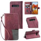 For Samsung Galaxy S10 Splicing Leather Phone Case(Red) - 1