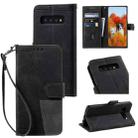 For Samsung Galaxy S10 Splicing Leather Phone Case(Black) - 1