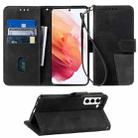 For Samsung Galaxy S21 5G Splicing Leather Phone Case(Black) - 1