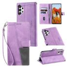 For Samsung Galaxy A13 4G Splicing Leather Phone Case(Purple) - 1
