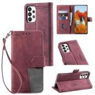 For Samsung Galaxy A73 5G Splicing Leather Phone Case(Red) - 1