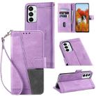 For Samsung Galaxy F23 / M23 Splicing Leather Phone Case(Purple) - 1