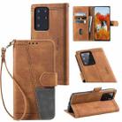 For Samsung Galaxy S20 Ultra Splicing Leather Phone Case(Brown) - 1