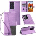 For Samsung Galaxy S20 Ultra Splicing Leather Phone Case(Purple) - 1