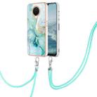 For Nokia G20 / G10 Electroplating Marble Pattern TPU Phone Case with Lanyard(Green 003) - 1