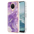 For Nokia G20 / G10 Electroplating Marble Pattern TPU Phone Case with Ring(Purple 002) - 1