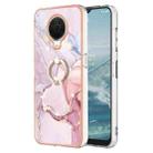 For Nokia G20 / G10 Electroplating Marble Pattern TPU Phone Case with Ring(Rose Gold 005) - 1