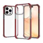 For iPhone 14 Pro Acrylic Four Corners Shockproof Phone Case (Black Red) - 1