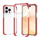 For iPhone 14 Pro Acrylic Four Corners Shockproof Phone Case (Transparent Red) - 1