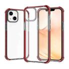 For iPhone 14 Plus Acrylic Four Corners Shockproof Phone Case  (Black Red) - 1