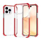 For iPhone 14 Pro Max Acrylic Four Corners Shockproof Phone Case (Transparent Red) - 1