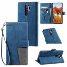 For Xiaomi Redmi 9 Splicing Leather Phone Case(Blue) - 1