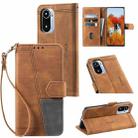 For Xiaomi Redmi K40 Splicing Leather Phone Case(Brown) - 1