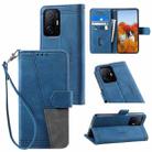 For Xiaomi 11T Splicing Leather Phone Case(Blue) - 1