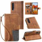 For Huawei P30 Splicing Leather Phone Case(Brown) - 1