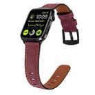 Retro Leather Watch Band For Apple Watch Series 8&7 41mm / SE 2&6&SE&5&4 40mm / 3&2&1 38mm(Wine Red) - 1