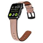 Retro Leather Watch Band For Apple Watch Ultra 49mm&Watch Ultra 2 49mm / Series 9&8&7 45mm / SE 3&SE 2&6&SE&5&4 44mm / 3&2&1 42mm(Pink) - 1