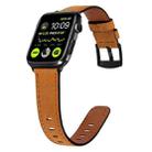 Retro Leather Watch Band For Apple Watch Ultra 49mm / Series 8&7 45mm / SE 2&6&SE&5&4 44mm / 3&2&1 42mm(Yellow) - 1
