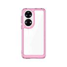 For Huawei P50 Colorful Series Acrylic + TPU Phone Case(Transparent Pink) - 1