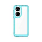 For Huawei P50 Colorful Series Acrylic + TPU Phone Case(Transparent Blue) - 1